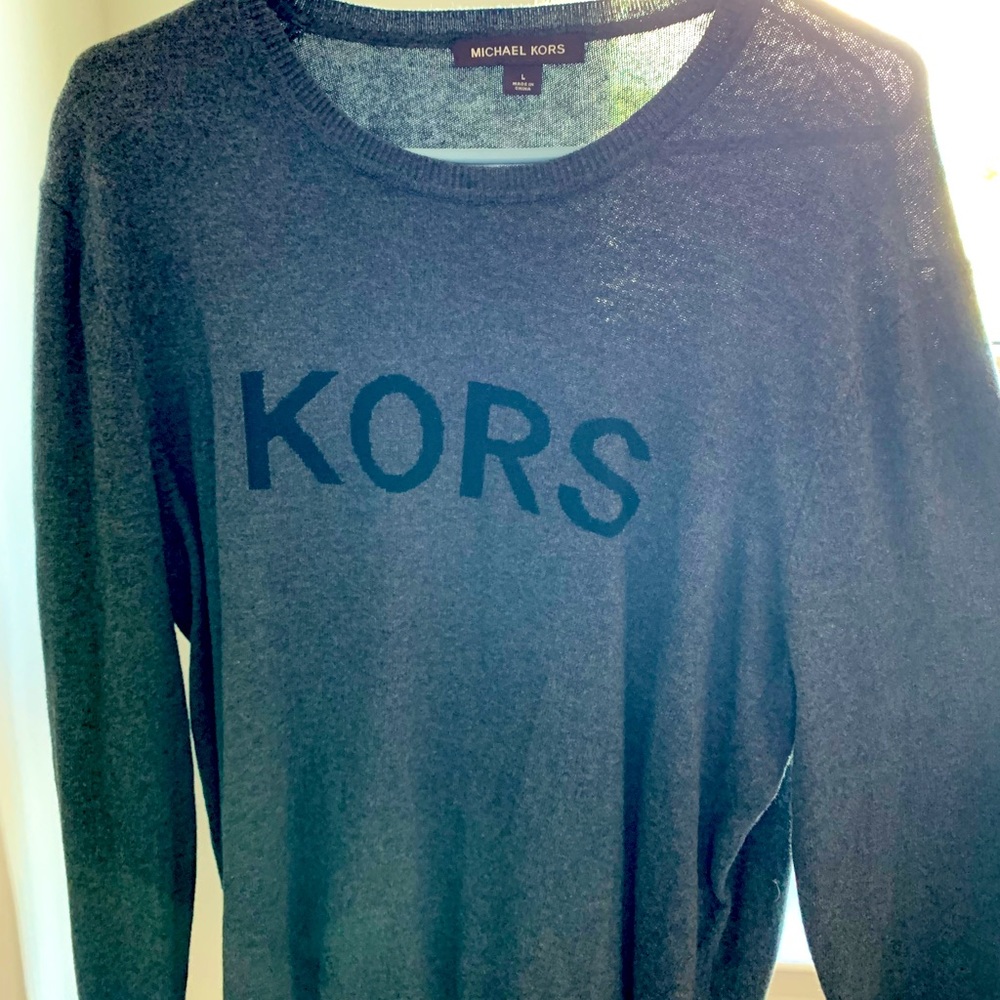 Michael Kors Grey Long Sleeve Thin Sweater